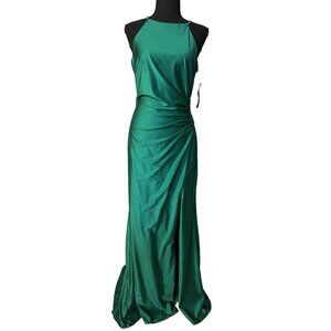 Xscape 8 Emerald Green Formal Gown Side O Waist Gala Prom Wedding Guest NEW